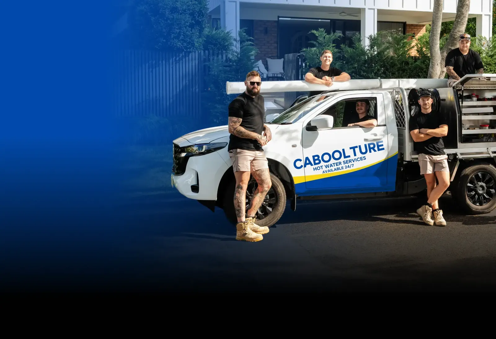 Caboolture Hot Water Services team with the ute